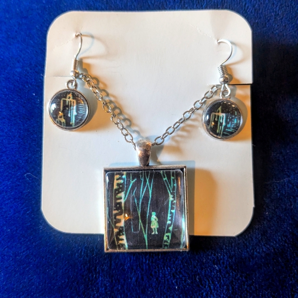 Haunted forest cabochon jewelry set